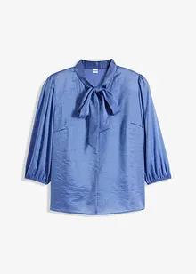 Glanzende blouse met strik, bonprix