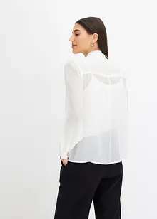 Chiffon blouse met strik, bonprix