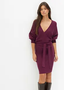 Gebreide jurk met V-hals, bonprix
