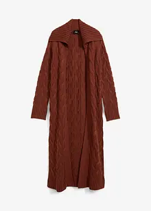 Lang gebreid vest met kabelpatroon, bonprix