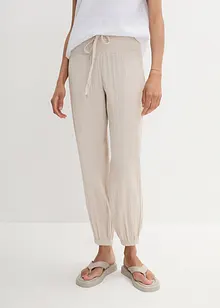 Mousseline broek met gesmokte band, bonprix