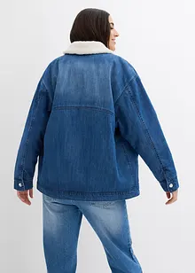 Jeansjas met teddy kraag, gewatteerd, bonprix