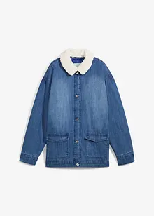 Jeansjas met teddy kraag, gewatteerd, bonprix