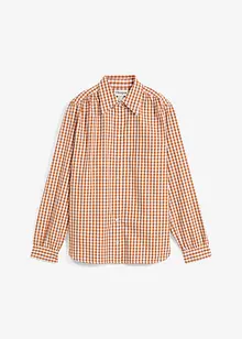 Oversized geruite blouse met pofmouwen, bonprix