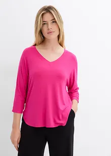 Shirt met 3/4 mouwen in een mix van viscose en elastan, bonprix