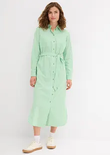 Gestreepte blousejurk met strikceintuur, bonprix