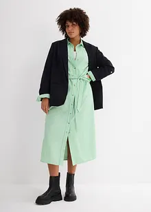 Gestreepte blousejurk met strikceintuur, bonprix