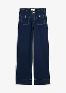 Wide leg stretch jeans mid waist, bonprix