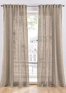 Transparant gordijn in linnen look (1 stuk), bonprix