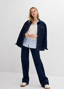 Fijn gebreide trui met blouse-inzet, bonprix