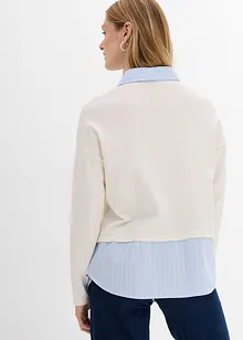Fijn gebreide trui met blouse-inzet, bonprix