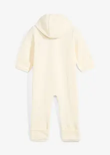 Baby fleece jumpsuit met capuchon, bonprix