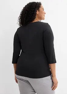 Shirt met rond hals en 3/4 mouwen, bonprix