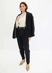 Barrel twill broek met riem, bonprix