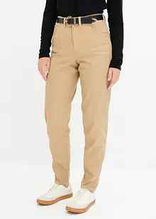 Barrel twill broek met riem, bonprix