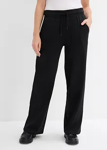 Wijde jersey broek van interlock, bonprix
