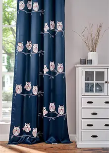 Verduisterend gordijn met uilenprint met gerecycled polyester (1 stuk), bonprix