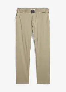 Regular fit stretch chino met riem, straight, bonprix