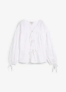 Blouse met strikjes, bonprix