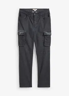 Cargo broek van stretch, washed look, straight, bonprix
