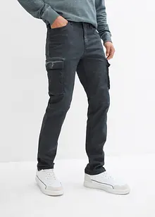Cargo broek van stretch, washed look, straight, bonprix