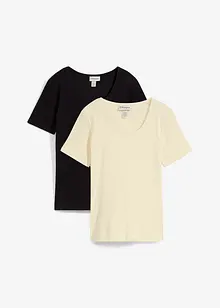 Geribd shirt van biologisch katoen (set van 2), bonprix