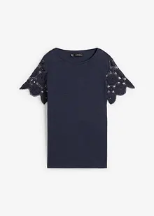 Shirt van puur linnen met gehaakte mouwen, bonprix