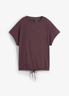 Shirt in een katoen-viscosemix met strikkoordje aan de zoom, bonprix