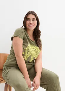 Katoenen shirt met print, korte mouw, bonprix
