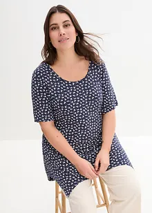 Puntig toelopend shirt, halflange mouw van een zachte viscosemix, bonprix