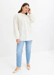 Blouse met bloemenapplicatie, bonprix