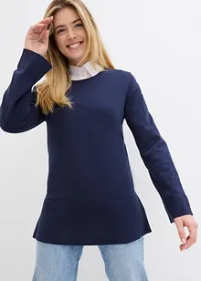 Fijn gebreide, lange trui met lange splitten opzij, bonprix