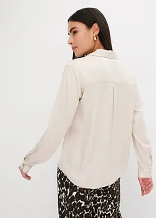 Blouse van satijn met reverskraag, bonprix