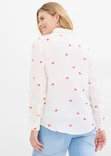 Mousselline blouse met hartjes, bonprix