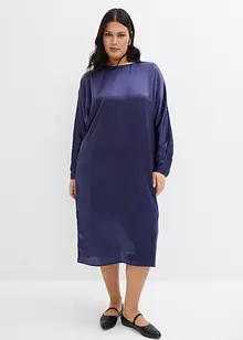 Midi-jurk met vleermuismouwen van soepel vallend satijn, bonprix