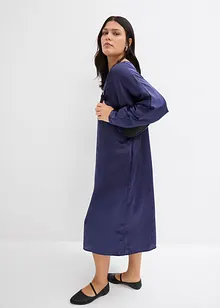 Midi-jurk met vleermuismouwen van soepel vallend satijn, bonprix