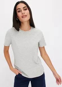Shirt met gebreide boordjes en glittergaren, bonprix