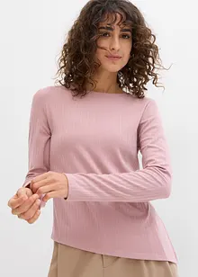 Geribde longsleeve met split, bonprix