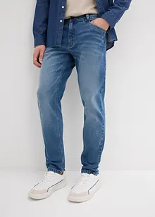 Loose fit stretch jeans van stevig denim, tapered, bonprix