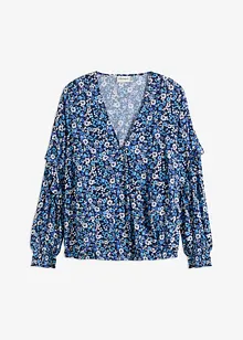Gedessineerde blouse met volants, bonprix