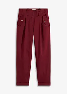 Lichte twill broek in paperbag stijl, bonprix