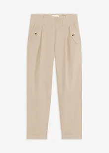 Lichte twill broek in paperbag stijl, bonprix