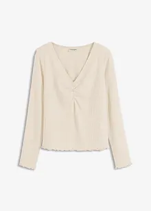 Geribd shirt met V-hals, bonprix