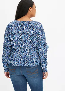 Gedessineerde blouse met volants, bonprix