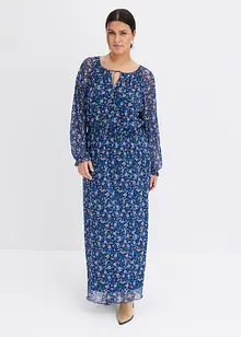 Gebloemde maxi jurk van mesh, bonprix