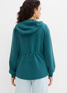 Sweatvest met capuchon en elastiek, bonprix