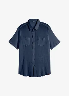 Overhemd van katoen in crinkle look met korte mouwen, bonprix