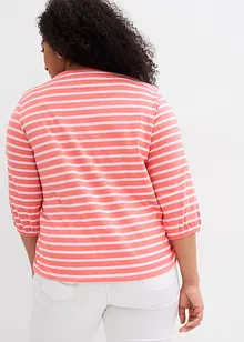 Gestreept shirt van biologisch katoen met 3/4 mouwen, bonprix