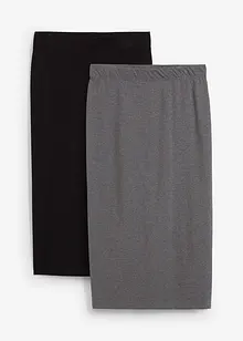 Jersey kokerrok (set van 2), bonprix