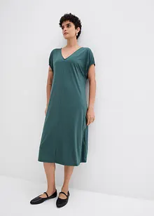 Jersey jurk met V-hals in een viscosemix, bonprix